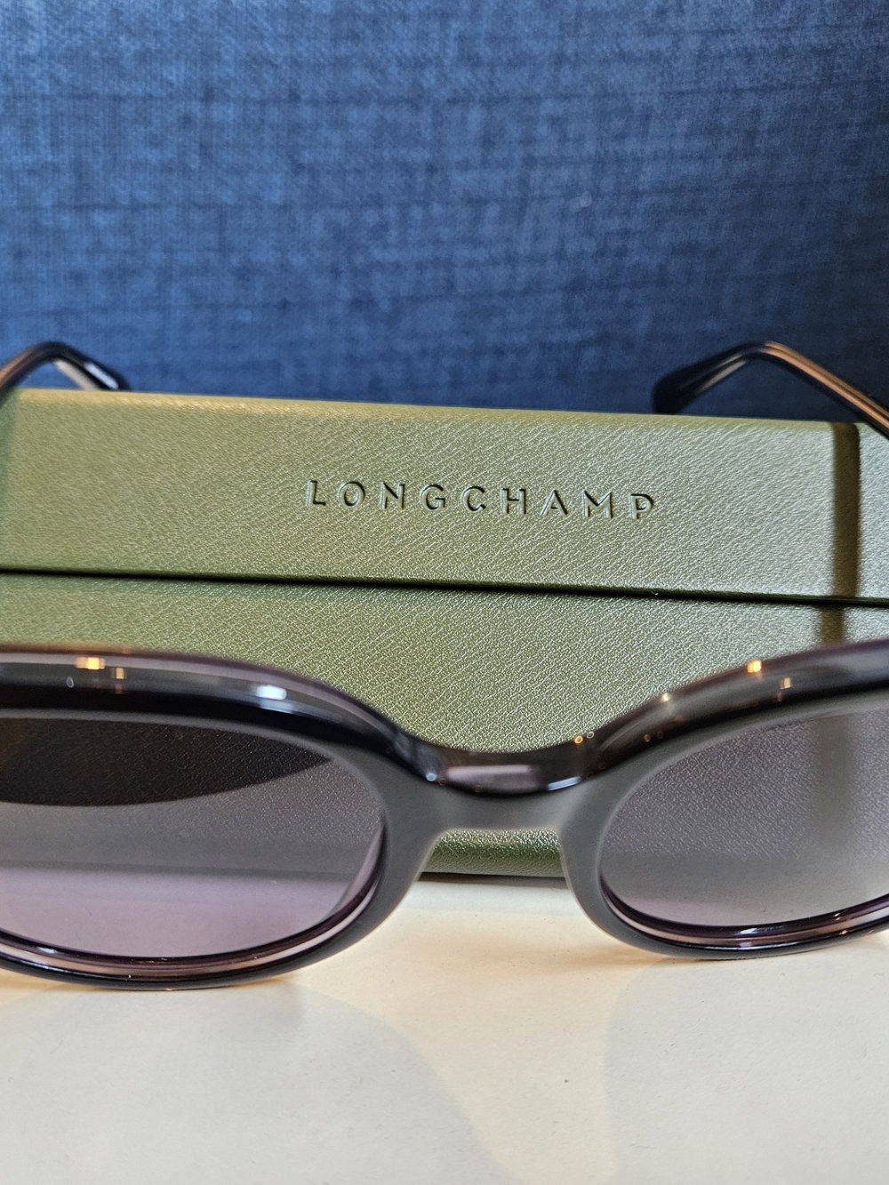 Longchamp Black Round Sunglasses with Purple Lenses - Picture 2 of 5